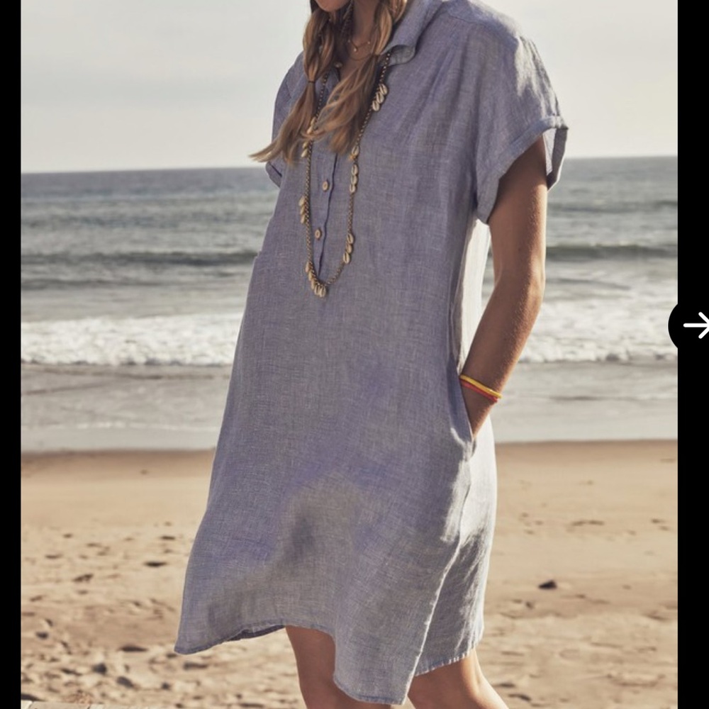 faherty linen shortsleeve dress